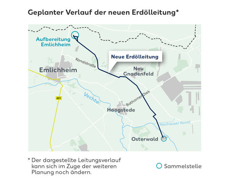 Wintershall Dea Verlauf Erdölleitung Emlichheim Osterwald