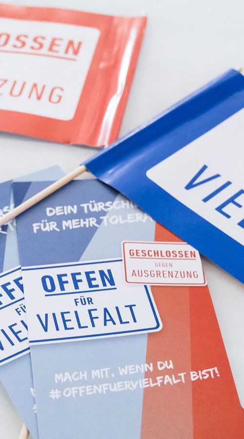 Offen für Vielfalt Falggen und Flyer